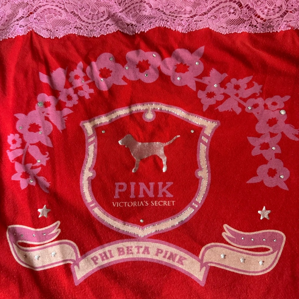 Rare Y2K Phi Beta Pink Victoria’s Secret PINK Cami - Picture 2 of 8